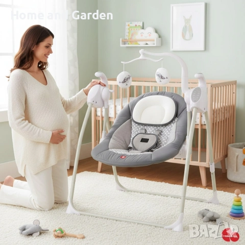 Електрическа люлка за бебе Zizito Hana, снимка 3 - Детски люлки - 53996074