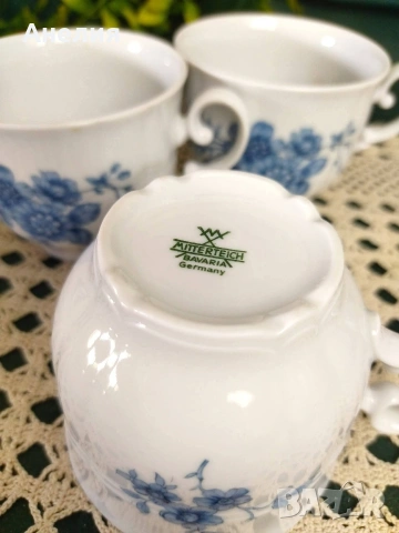 Mitterteich Bavaria сини нежни цветя , снимка 11 - Чаши - 54305702