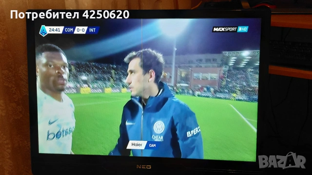 Малък лед телевизор монитор нео 22 инча с тънка жълта черта, снимка 2 - Телевизори - 54182052