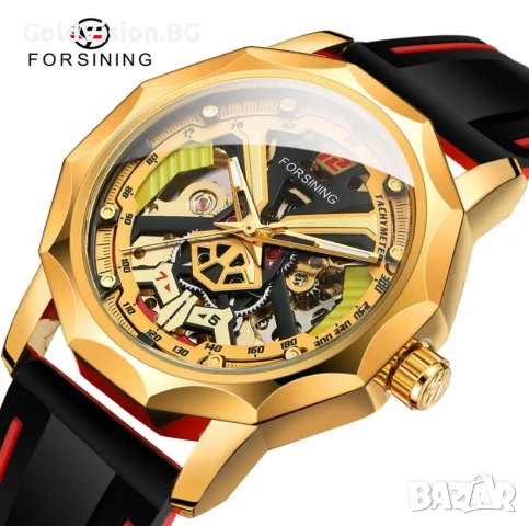 FORSINING Luxury Skeleton Automatic – луксозен мъжки механичен часовник, снимка 2 - Мъжки - 55191507
