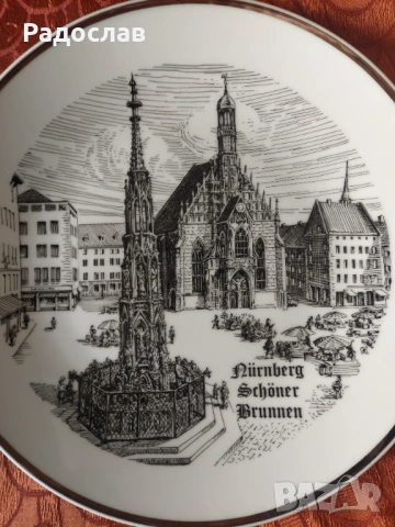 стара чиния за стена Нюрберг, снимка 3 - Декорация за дома - 54093158