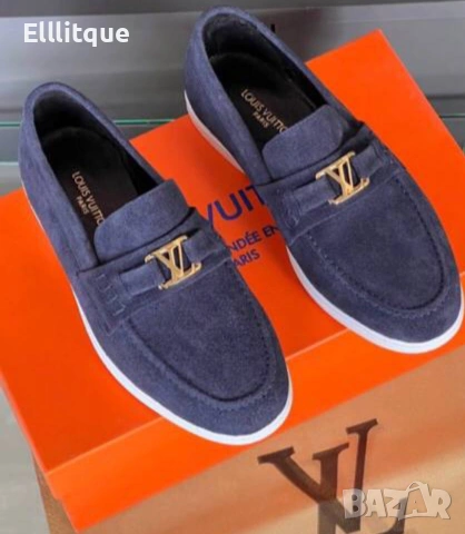 мокасини от естествен велур в кутия Louis Vuitton 