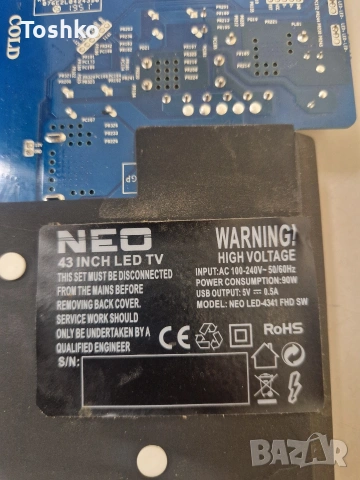 NEO LED-4341 FHD SW MAIN BOARD CV358H-T42 PANEL CX430DLEDM , снимка 3 - Части и Платки - 49729752