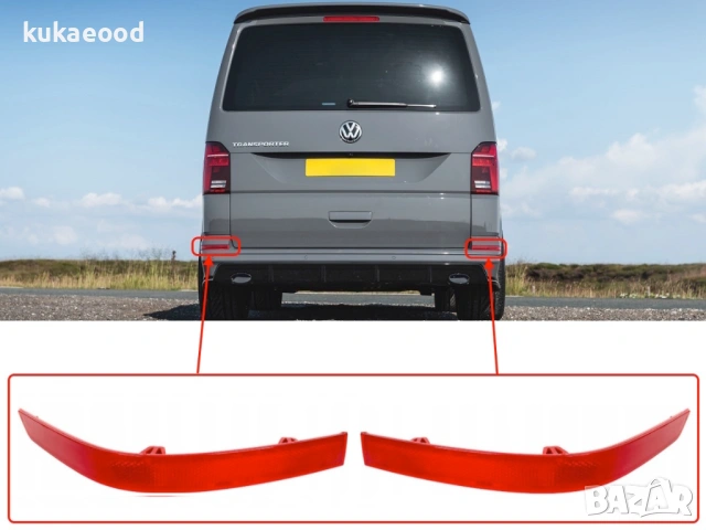 Рефлектор за задна броня на VW Transporter T6, снимка 3 - Части - 54107208