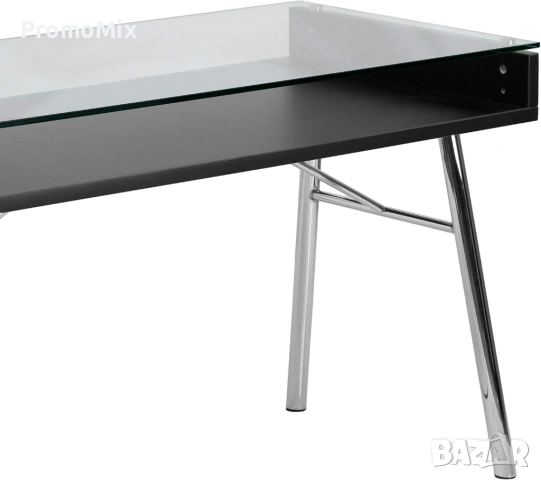 Бюро Flash Furniture Brettford NAN-JN-2966-GG Бюро с плот от закалено стъкло Работна маса Офис бюро , снимка 7 - Бюра - 54216673