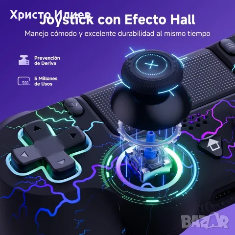Безжичен контролер геймпад ECHTPower съвместим с PS4 и PC, снимка 4 - Аксесоари - 55666912