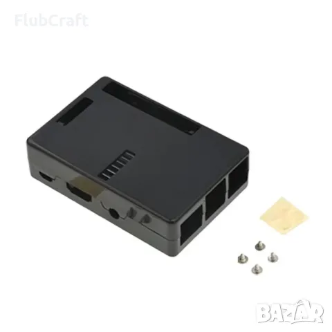 Защитен комплект: ABS кутия за Raspberry Pi 3B/2/3B+, Черен