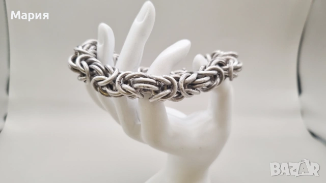 Сребърна Гривна, снимка 4 - Гривни - 54227409