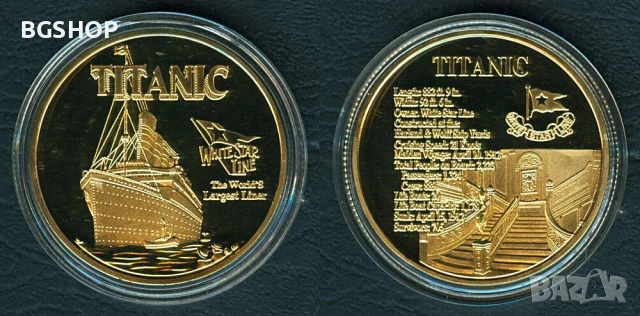 Монета Титаник / Coin Titanic - Gold, снимка 2 - Нумизматика и бонистика - 54946618