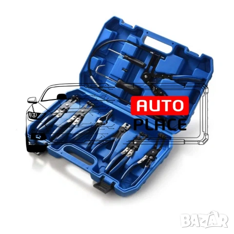 Клещи за скоби за водни съединения 9 части HAWEK