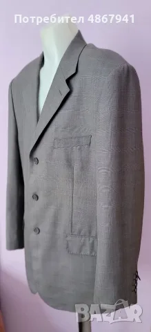 Giorgio Armani Grey Super 140s Wool Blazer, снимка 2 - Сака - 55421338