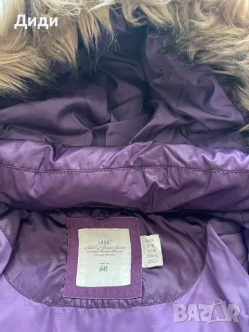 Детско зимно яке с махаща се качулка за момиче H&M, снимка 5 - Детски якета и елеци - 52537222
