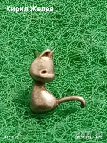 Винтидж сребърна обеца КОТКА 🐱 маисторска изработка 53195