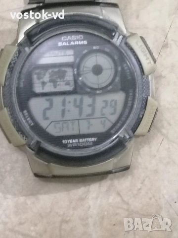 CASIO 5 ALARMS- МЪЖКИ ЧАСОВНИК РАБОТЕЩ , снимка 2 - Антикварни и старинни предмети - 55157483