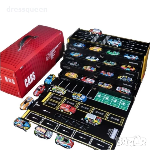 4794 Гараж-куфар 2в1 с включени 48 колички и органайзер