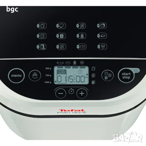 НОВА Хлебопекарна Tefal Pain Doré PF210138, 700 W, 1000 гр, 12 програми, 3 настройки, Бял/Черен , снимка 5 - Хлебопекарни - 55545083
