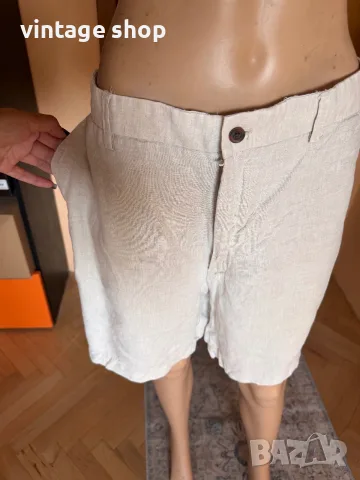 Мъжки бермуди Zara(къси панталони) 100 % лен, размер XL, снимка 11 - Къси панталони и бермуди - 55323643