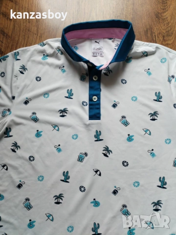 PUMA x ARNOLD PALMER - дизайнерска голф тениска КАТО НОВА М, снимка 3 - Тениски - 54208302