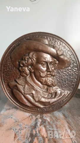 Рубенс , фламандски бароков художник , медно пано , барелеф. , снимка 5 - Декорация за дома - 53988910