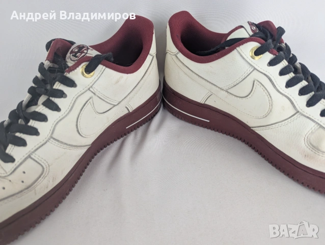 Маратонки Nike Air Force 1 Low 82 Cream Burgundy, снимка 5 - Маратонки - 54369615
