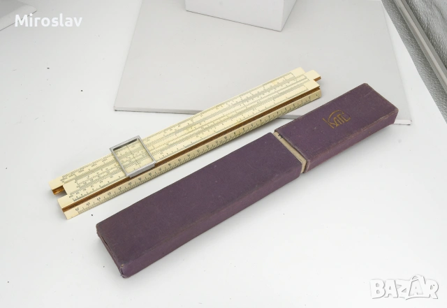 Ретро съветска логаритмична линийка - сметачна линия ГОСТ 5161-57 - 1969г. СССР, снимка 2 - Ученически пособия, канцеларски материали - 55142960