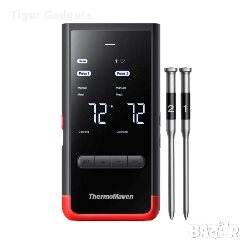 ThermoMaven P2 Wireless Meat Thermometer – безжичен смарт термометър за BBQ, грил и smoker