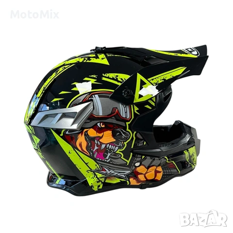 Мотокрос каска - Black/Yellow, снимка 4 - Аксесоари и консумативи - 54354526