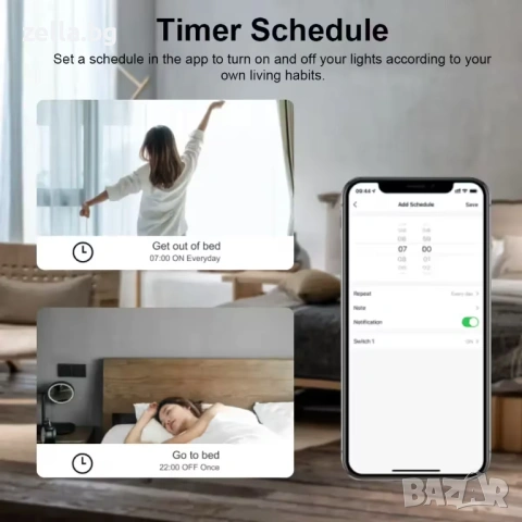 Интелигентно WiFi реле с 4 канала Tuya 220V, 2000W/канал, гласов контрол Alexa – за гаражни 10312, снимка 5 - Друга електроника - 54663384