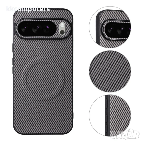 Google Pixel 10 Pro XL Калъф - PC+TPU+Кожа, Карбон, Метален пръстен, 4 цвята, снимка 6 - Калъфи, кейсове - 55115247