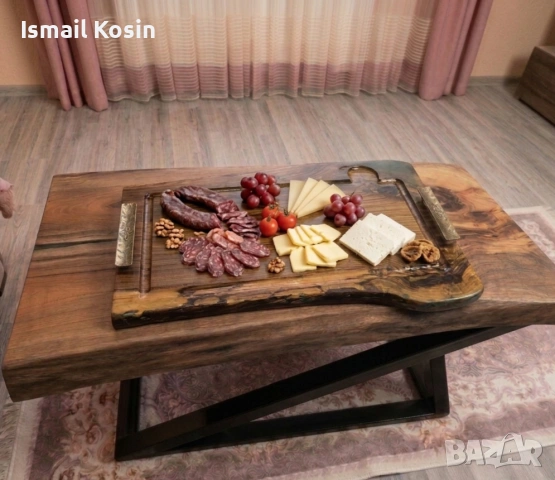 Уникален  поднос за сервиране от масивен орех, снимка 4 - Аксесоари за кухня - 54402081