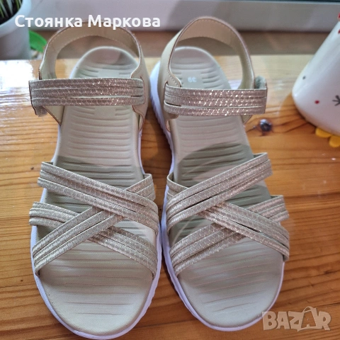 Нови сандали в бежово, снимка 5 - Сандали - 54998253