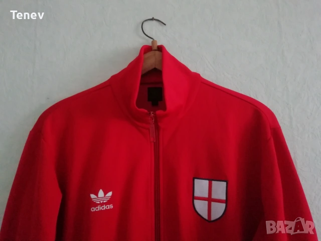 England Adidas Originals World Cup 1974 retro оригинално мъжко горнище Англия Адидас L , снимка 3 - Спортни дрехи, екипи - 42595001