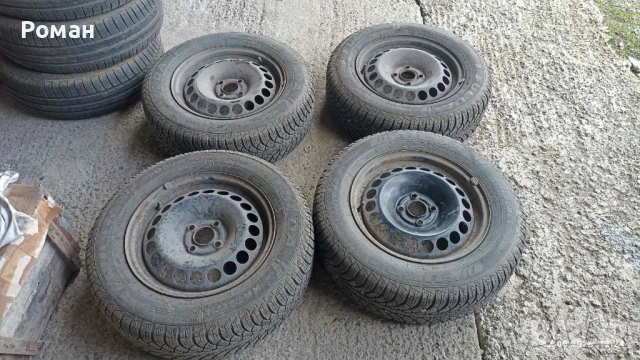 Джанти за WV R15 4х100 със зимни гуми 195х65х15 DOT 2617 - 80€
