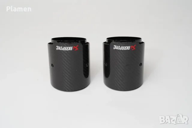 Карбонови накрайници за ауспух тип Akrapovic Carbon (2 бр. / 65 mm), снимка 2 - Аксесоари и консумативи - 55586781