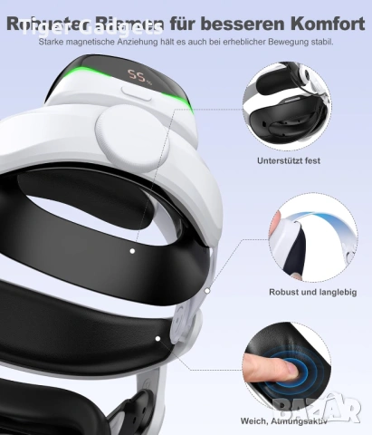 MQ4000 VR Elite Head Strap – комфортен head strap за Meta Quest 2 / Quest 3 с 2 батерии 6700mAh, снимка 5 - Друга електроника - 54550640