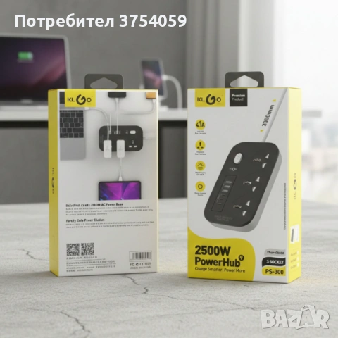 Разклонител KL GO PS-300 2500W с USB зареждане и защита за безопасност и комфорт в дома и офиса, снимка 6 - Друга електроника - 55183754
