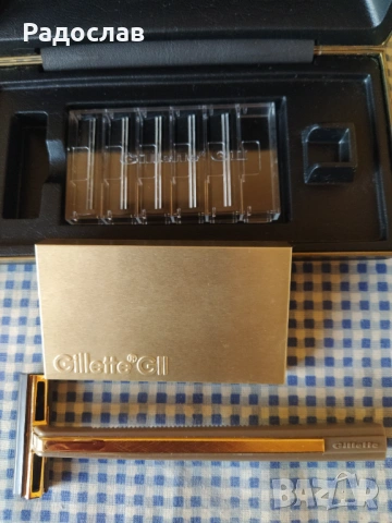 стара позлатена самобръсначка Gillette de Luxe, снимка 5 - Мъжка козметика - 54316202