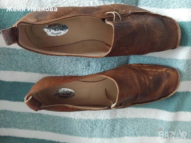 👞 Български обувки от естествена кожа №40 – НОВИ – производство гр.Пещера, снимка 3 - Дамски ежедневни обувки - 55603163