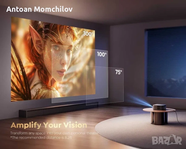 Проектор PUTRIMS K12 Google TV WiFi 6 1080P, снимка 4 - Плейъри, домашно кино, прожектори - 54823943