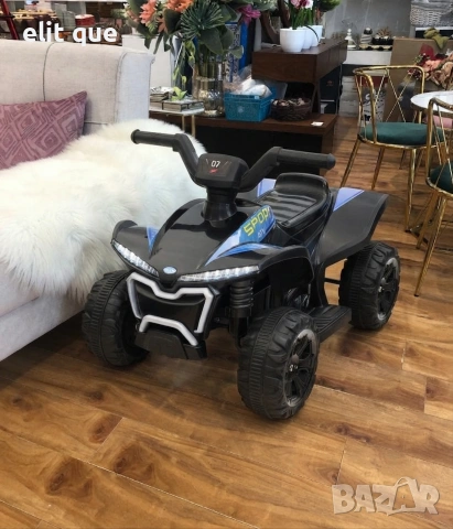 Детско акумулаторно ATV 6V 25W – Електрическо ATV с LED светлини за деца 1.5+ години, черно