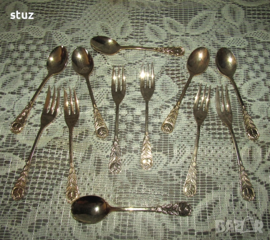 Десертни вилички и лъжички, сет 12 бр., снимка 5 - Прибори за хранене, готвене и сервиране - 54346540