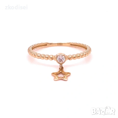 Златен дамски пръстен 1,12гр. 14кр. проба:585 размер:55 модел:38839-5