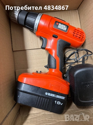 Black & Decker 18V винтоверт, дрелка, drill, снимка 2 - Винтоверти - 54655701
