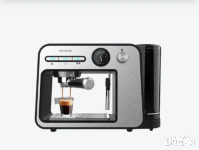 еспресо машина Cecotec Power Espresso 20 Square Pro, която работи с мощност 1450 W и налягане от 20 