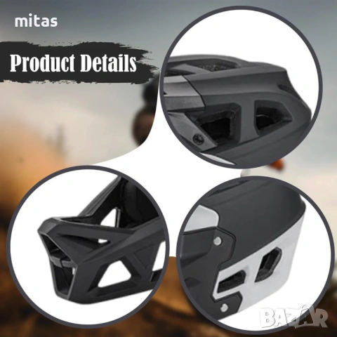 Кросова каска MARTAR, Full Face, ЕN Сертифицирана, Олекотена (690g), Размер: S/M, снимка 6 - Аксесоари за велосипеди - 53110321