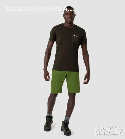 Мъжки къси панталони Salewa Puez Talveno Durastretch Shorts Men – Green Размер M, цена: 73 €, снимка 2 - Къси панталони - 55293995