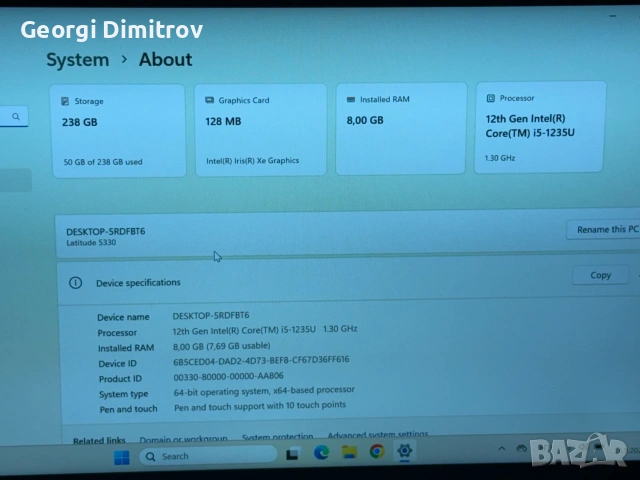 Dell Latitude 5330 2 in 1 i5-1235U/8RAM/256GB SSD/Intel® Iris® Xe/Full HD тъчскрийн, снимка 4 - Лаптопи за работа - 54981966