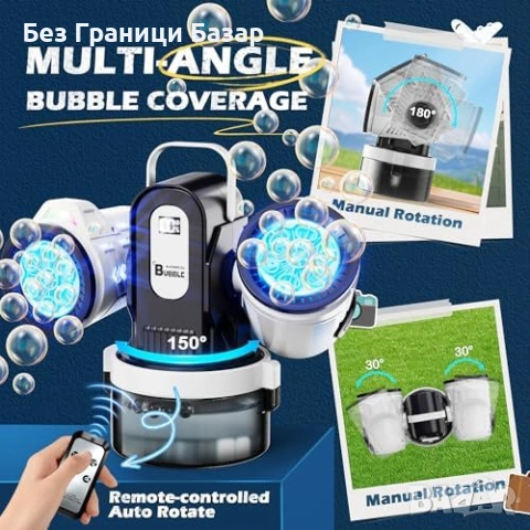 Нова Акумулаторна машина за балони мехурчета с RGB светлини и дистанционно, снимка 4 - Други - 54208107