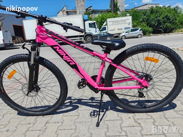 BG Алуминиев велосипед 27.5" NINJA розов, снимка 3 - Велосипеди - 54864653