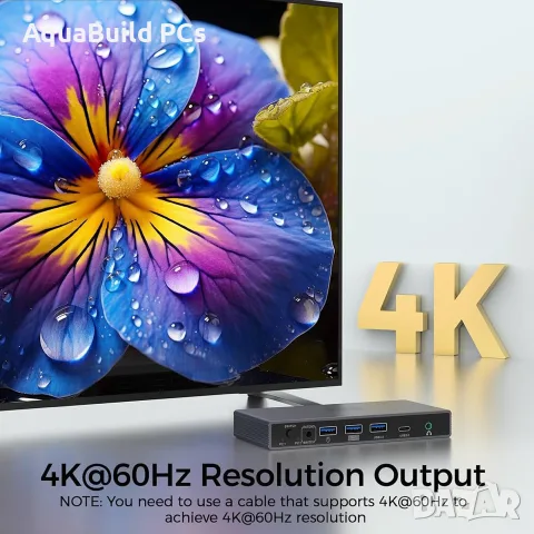 Suidek 2-входов 2-изходов 4к@60Hz DispayPort KVM превключвател с USB 3.0 портове нов, снимка 5 - Кабели и адаптери - 55540191